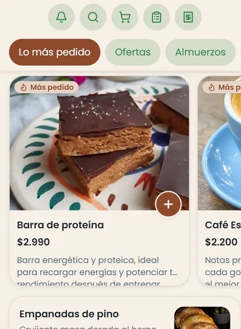 Carta digital con fotos de los productos y precios en oferta
